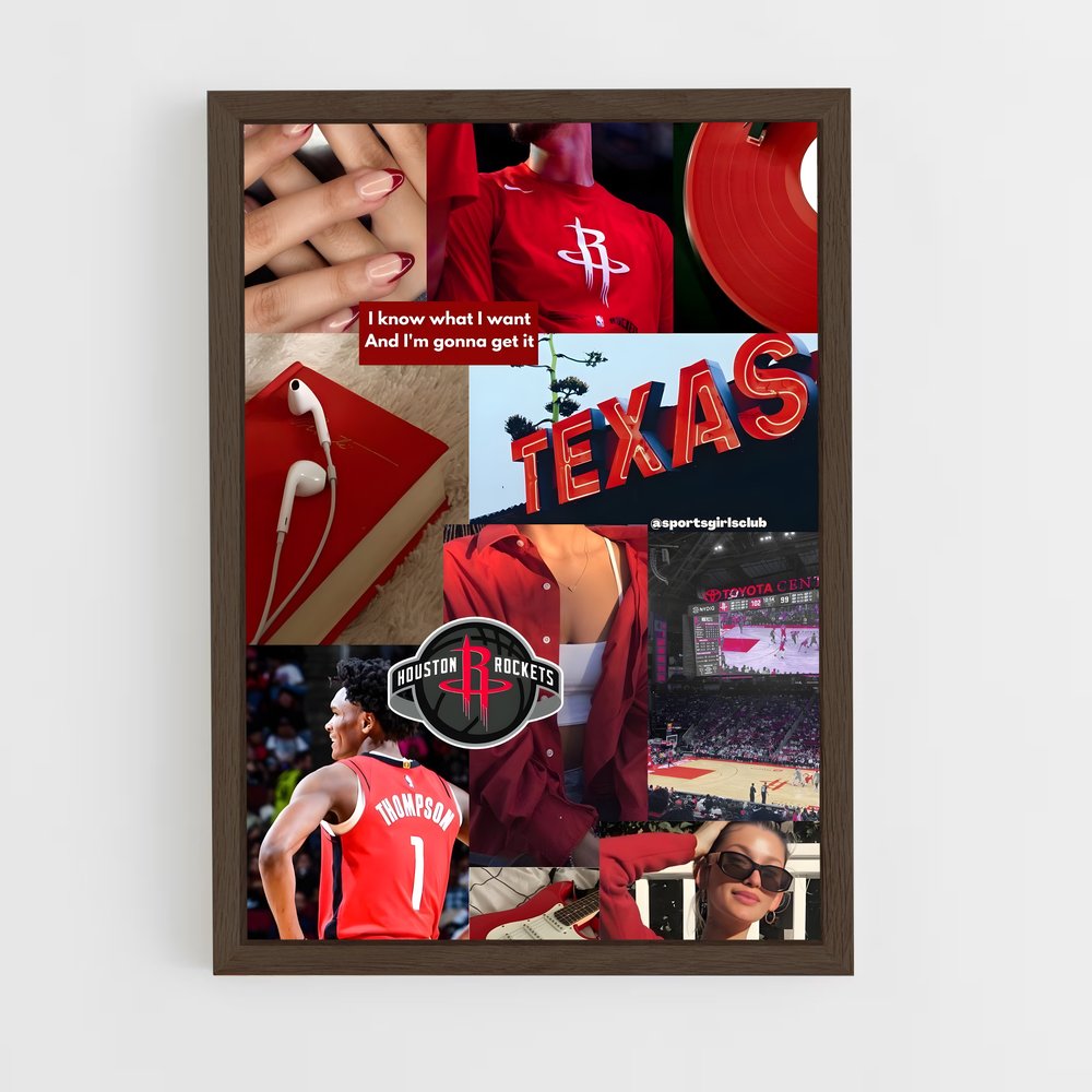 Poster Rockets en Rouge – affiche Basketball (vue 5)